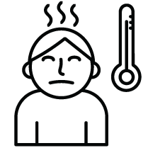 Icon of person with high temperature